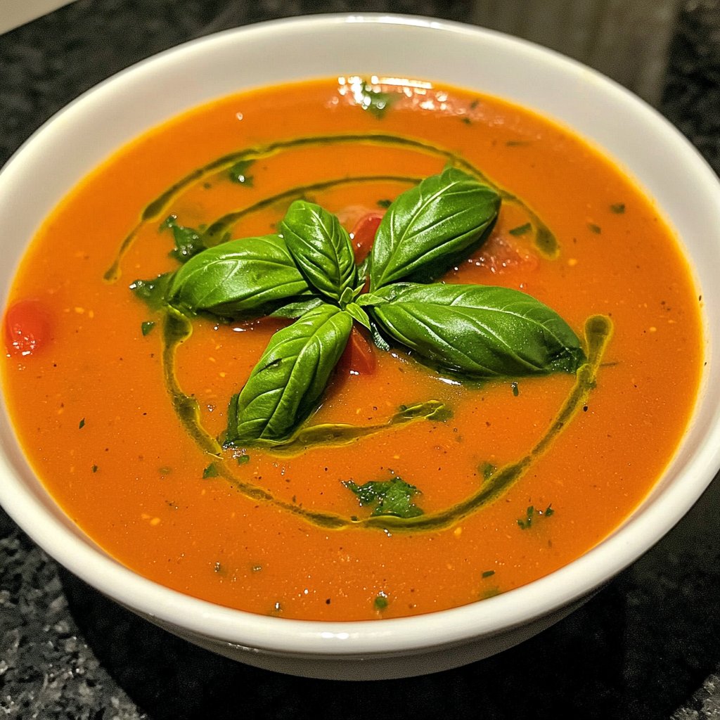 Tomatensuppe mit Basilikum