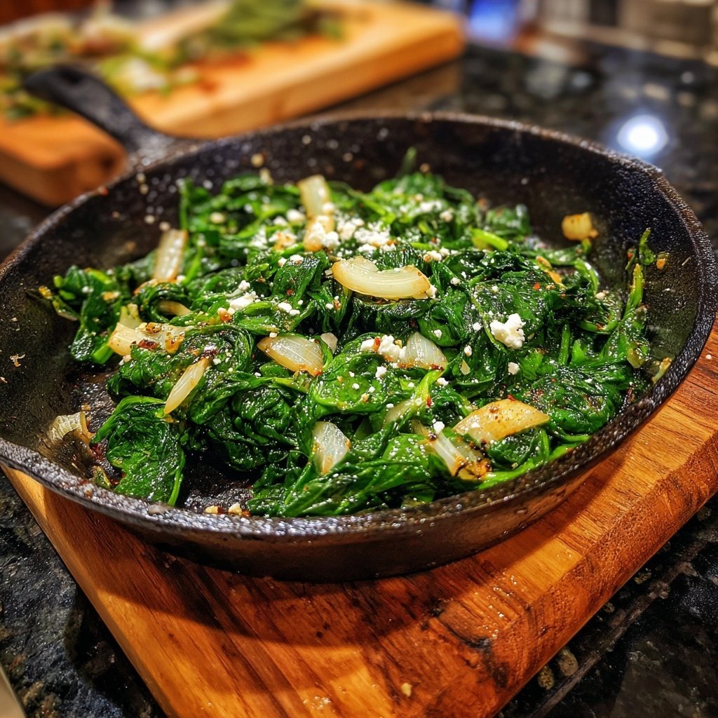Vegetarische Spinat Pfanne
