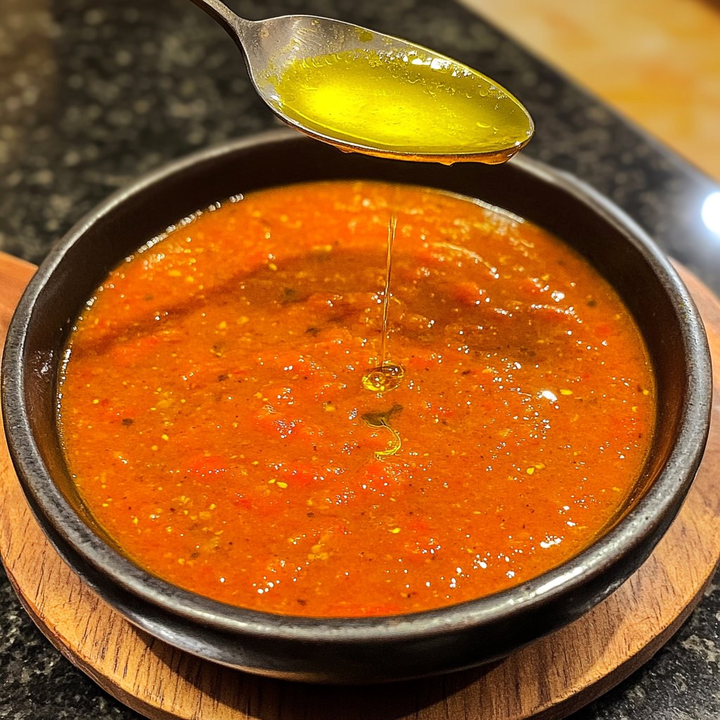 Tomatensuppe mit Olivenöl