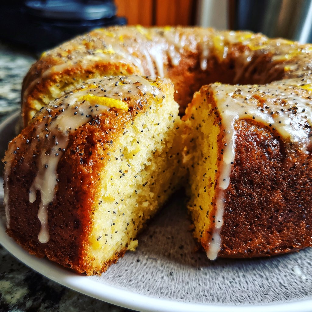 Zitronenkuchen mit Mohn