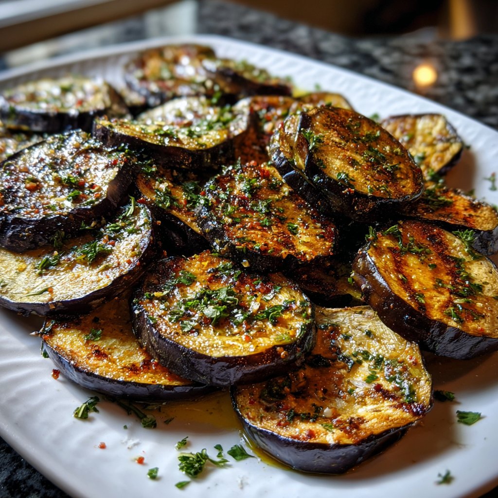 Ofengeröstete Auberginen mit mediterranen Kräutern