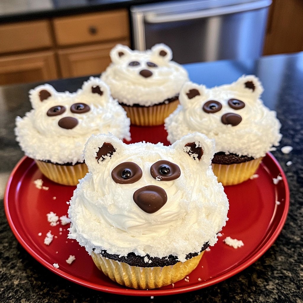 Weihnachts Polar Weißbär Cupcakes